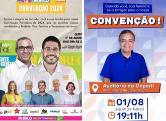 Murilo Franca e Luizinho Sobral, divulgaram datas das convenções partidárias